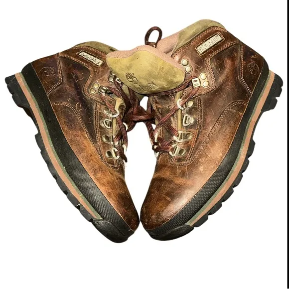 Men's Timberland Euro Hiker Mid Brown Full Grain Leather Hiking Boots