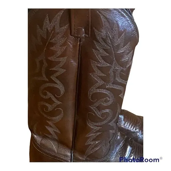 Mens Vintage Dan Post boots 9D dark chocolate brown western cowboy boots