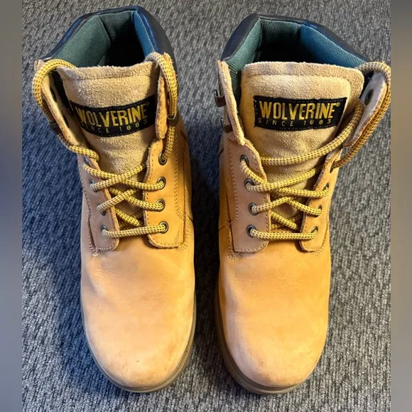 Men’s Wolverine Cheyenne Tan Leather Work Boots Style #W01038 Size 7.5