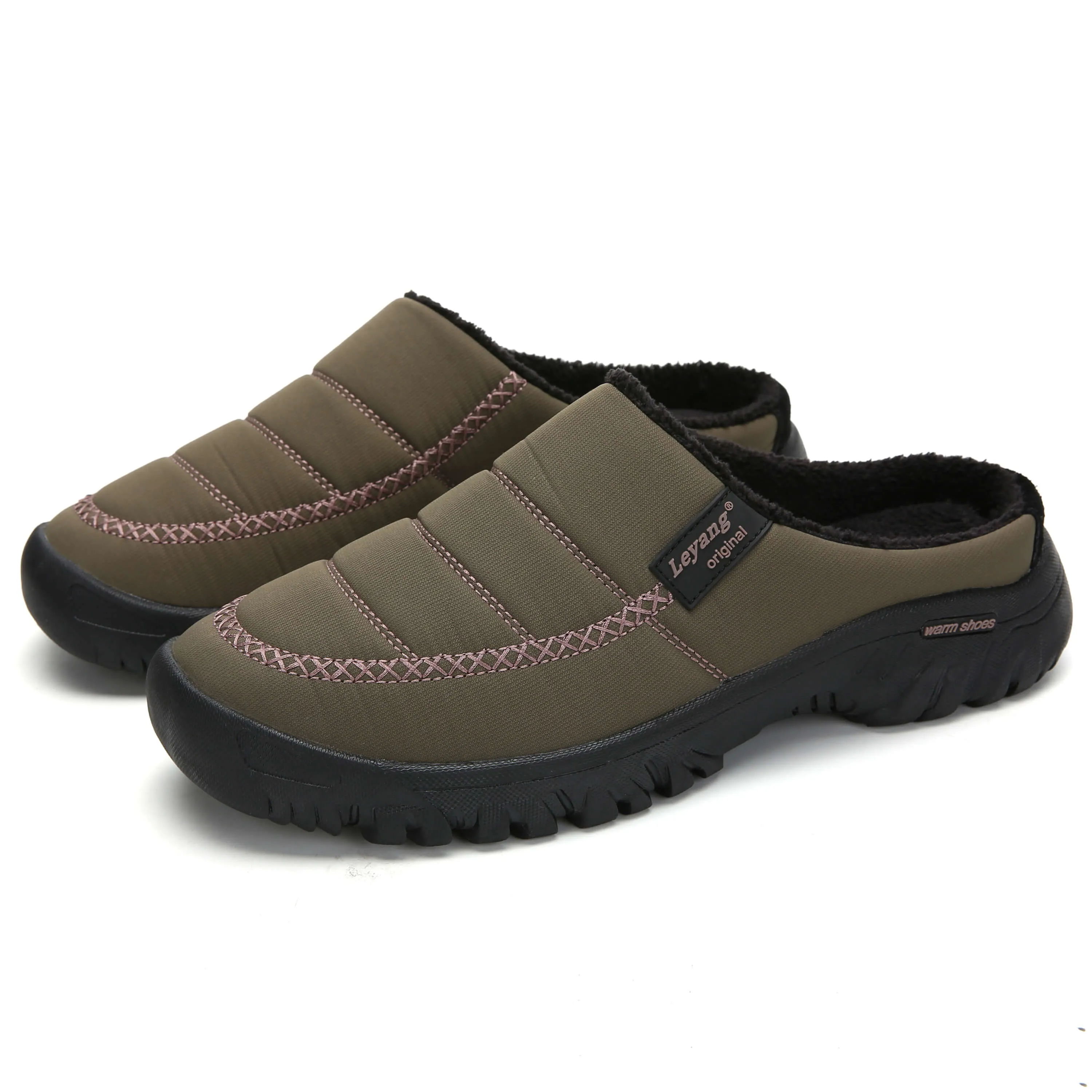 Men's Women's Warm Cotton Knit Memory Foam water proof Slippers Soft House Slippers with Anti Slip Sole