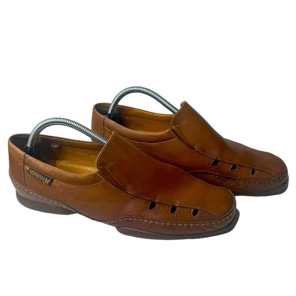 Mephisto Shoes Mens sz‎ 10 MedBrown Leather Cool-Air Slip On Vented