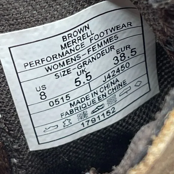 Merrell Emery Boots Womens Size 8 Brown Leather Slip On Ankle Shoes J42450