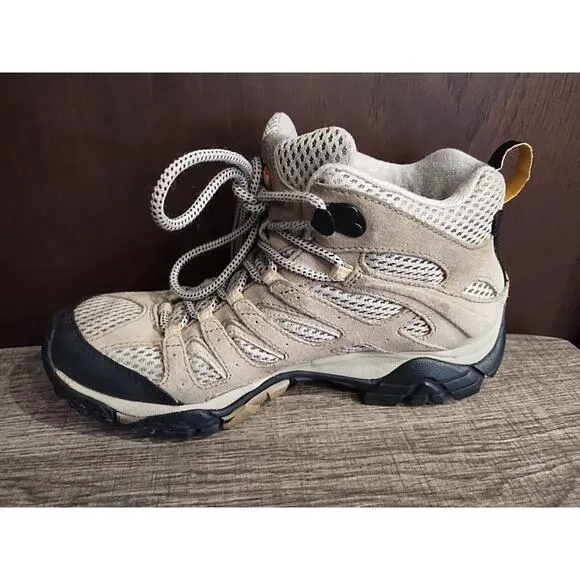 MERRELL GORE-TEX CONTINUUUM WOMENS 5.5 Taupe Tan Beige HIKING BOOTS TRAIL Vibram