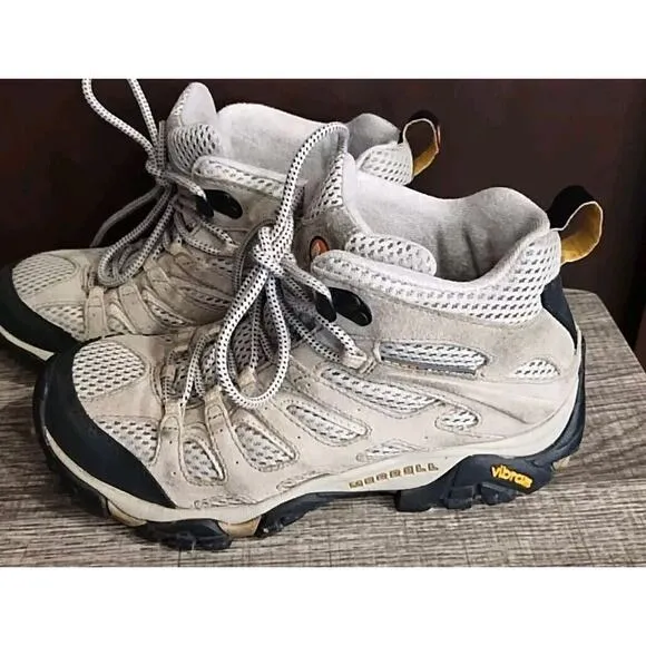 MERRELL GORE-TEX CONTINUUUM WOMENS 5.5 Taupe Tan Beige HIKING BOOTS TRAIL Vibram