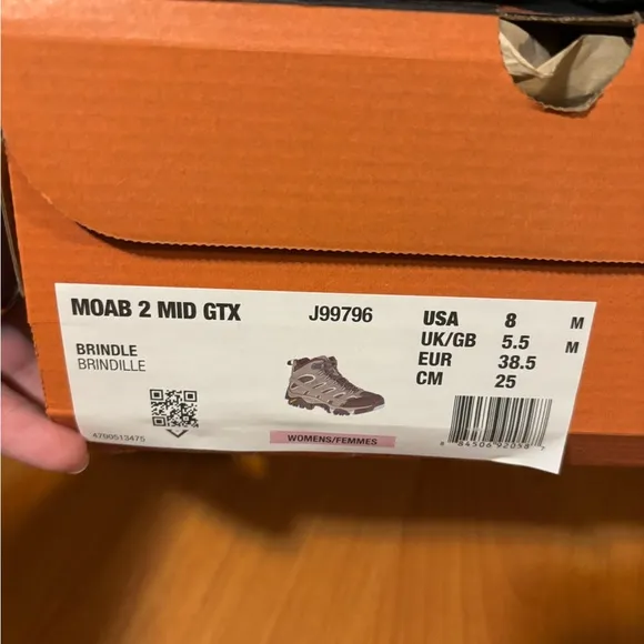 MERRELL HIKING WATERPROOF BOOTS MOAB 2 MID GTX J99796 WMNS SIZE 8 NWB