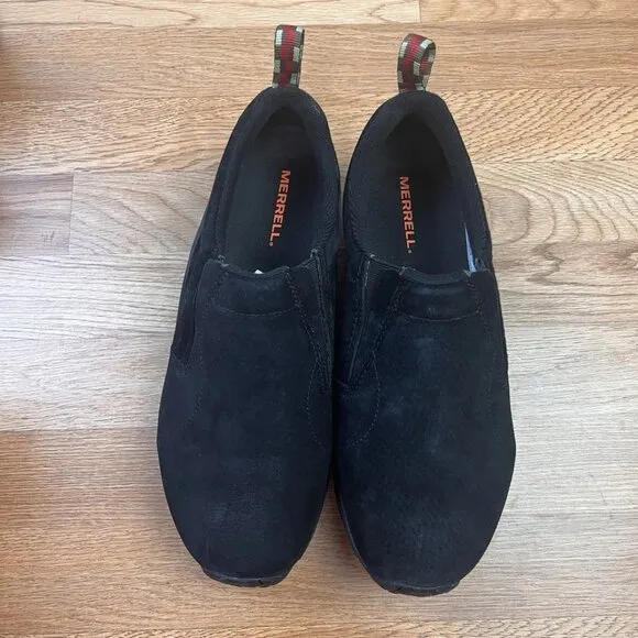 Merrell Jungle Moc Men's Black Suede Leather Slip-on Shoes Size 11 WIDE NEW