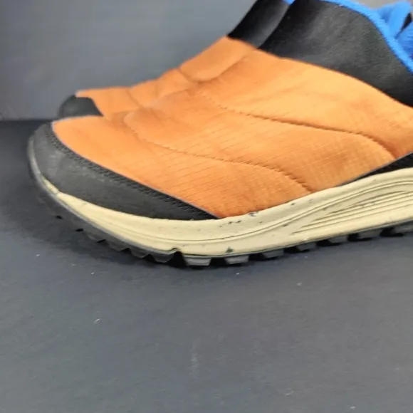 Merrell Men's Nova Sneaker Moc Slip On Burnish Orange Blue Outdoor Shoe Size 8.5
