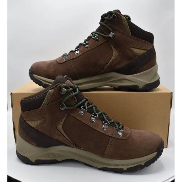 Merrell Mens Size 10 Erie Mid Earth Brown Leather Waterproof Hiking Boots