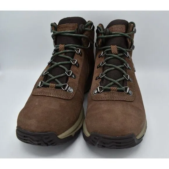 Merrell Mens Size 10 Erie Mid Earth Brown Leather Waterproof Hiking Boots