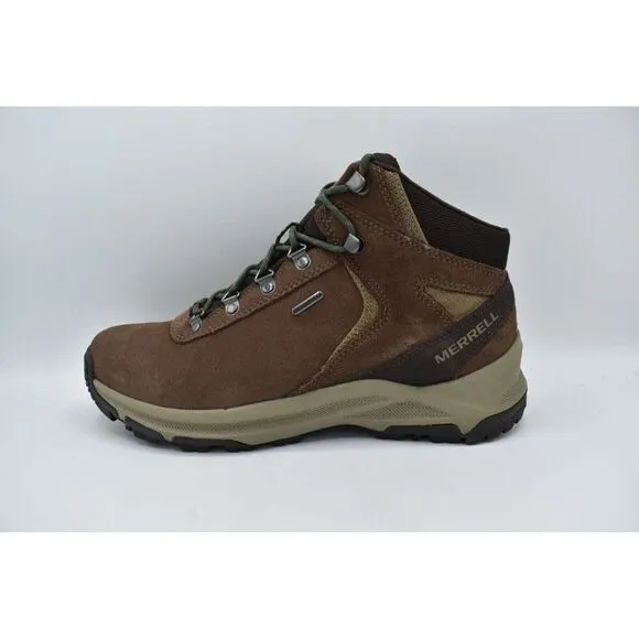 Merrell Mens Size 10 Erie Mid Earth Brown Leather Waterproof Hiking Boots