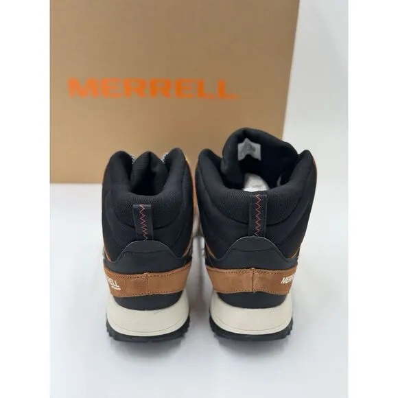 Merrell Men's Wildwood Mid Leather Waterproof Hiking Boots Spice Gold Sz 9 NEW