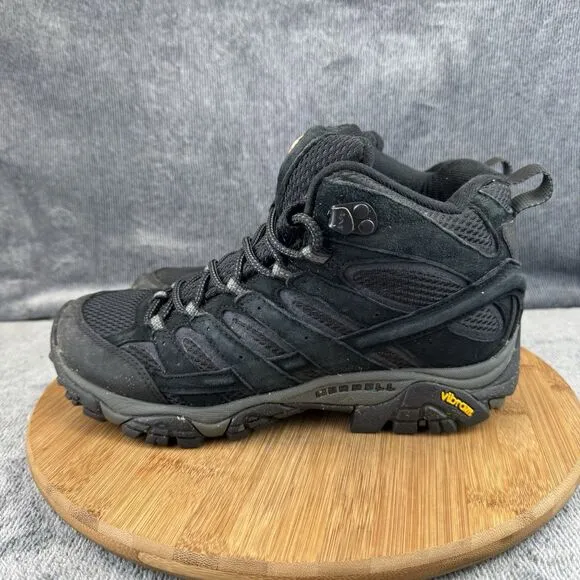 Merrell Moab 2 Boots Mens Size 7.5 Black Hiking Vent Trail Outdoor Vibram