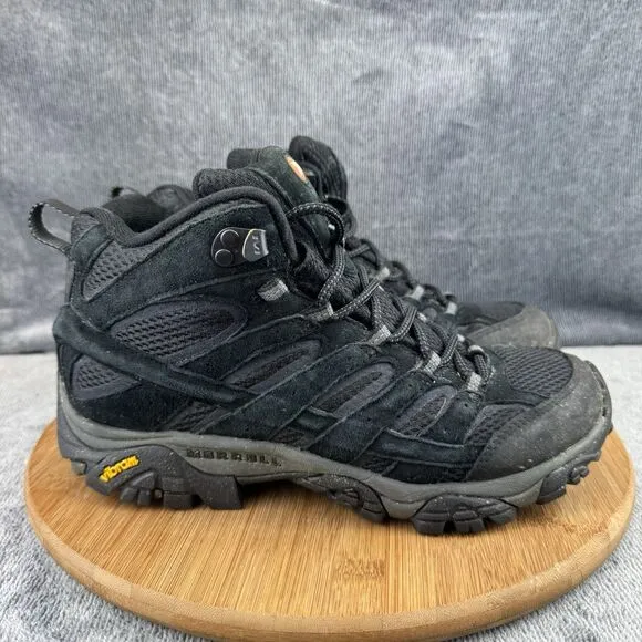 Merrell Moab 2 Boots Mens Size 7.5 Black Hiking Vent Trail Outdoor Vibram
