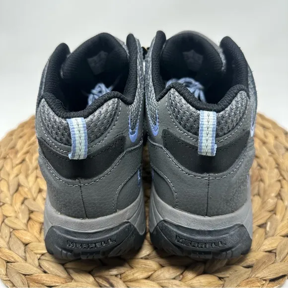 Merrell Moab 2 Hiking Waterproof Gray Blue Lace-Up Boots Size 6 Youth, 7.5 Women