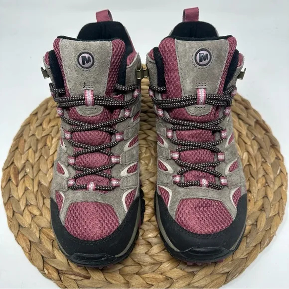 Merrell Moab 2 Mid Waterproof Hiking Boots Boulder Blush Size 7.5 Women's