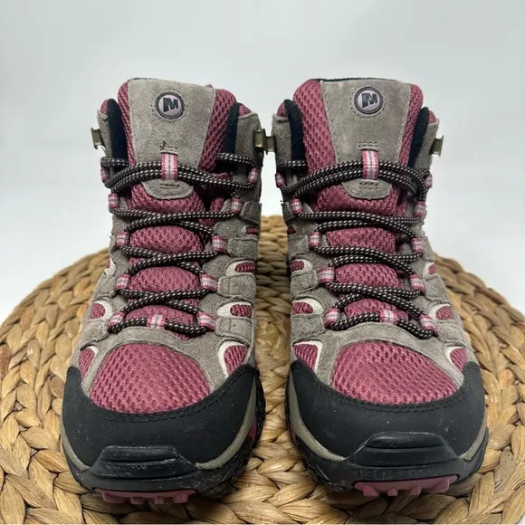 Merrell Moab 2 Mid Waterproof Hiking Boots Boulder Blush Size 7.5 Women's