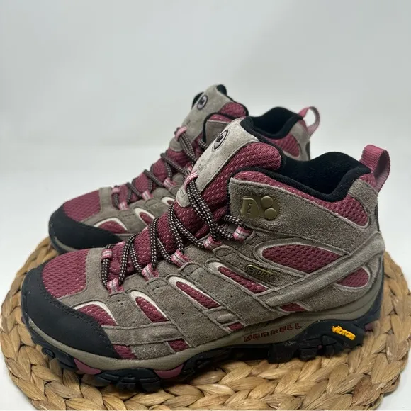 Merrell Moab 2 Mid Waterproof Hiking Boots Boulder Blush Size 7.5 Women's
