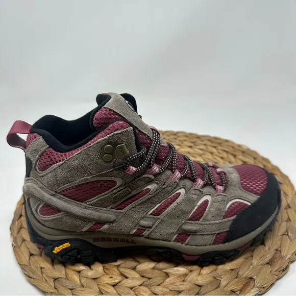Merrell Moab 2 Mid Waterproof Hiking Boots Boulder Blush Size 7.5 Women's