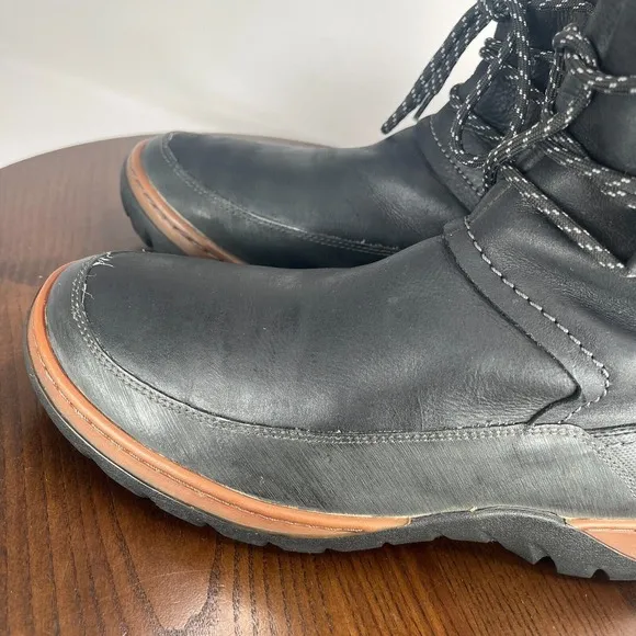 Merrell Sylva Boot Women's 11 Black Leather Faux Fur Side Zip Winter Shoe J02084