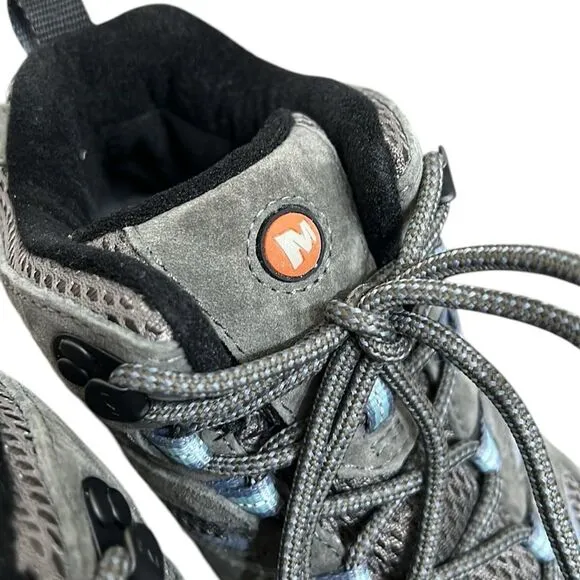 Merrell Womens Hiking Boots Size 7.5 Moab 3 Mid Waterproof Gray Outdoor