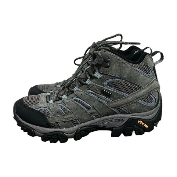 Merrell Womens Hiking Boots Size 7.5 Moab 3 Mid Waterproof Gray Outdoor