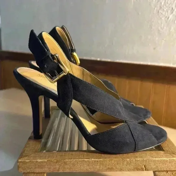 Michael Kors “Becky” Criss Cross Blue Suede Sandals