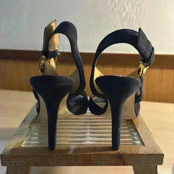 Michael Kors “Becky” Criss Cross Blue Suede Sandals
