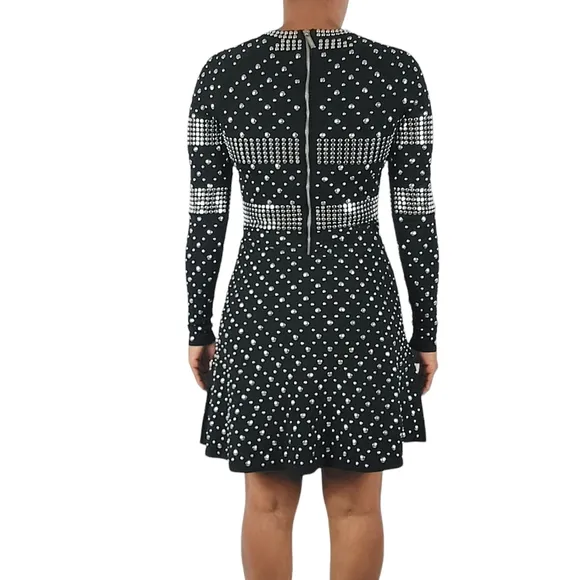 Michael Kors Black Studded Jersey Dress