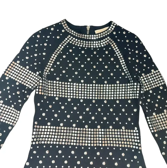 Michael Kors Black Studded Jersey Dress