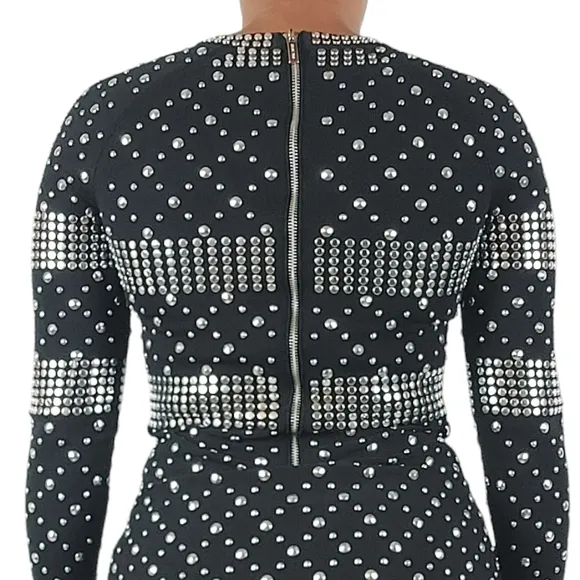 Michael Kors Black Studded Jersey Dress