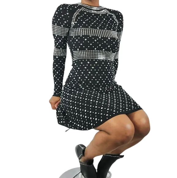Michael Kors Black Studded Jersey Dress
