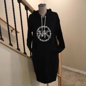 Michael Kors Logo Hoodie Sweatshirt Dress Size M