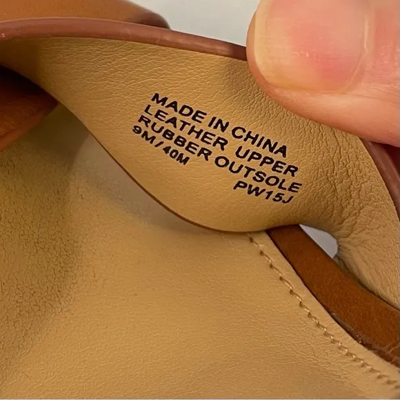 Michael Kors Tan Leatherr Espadrille Wedge Sandals Size 9