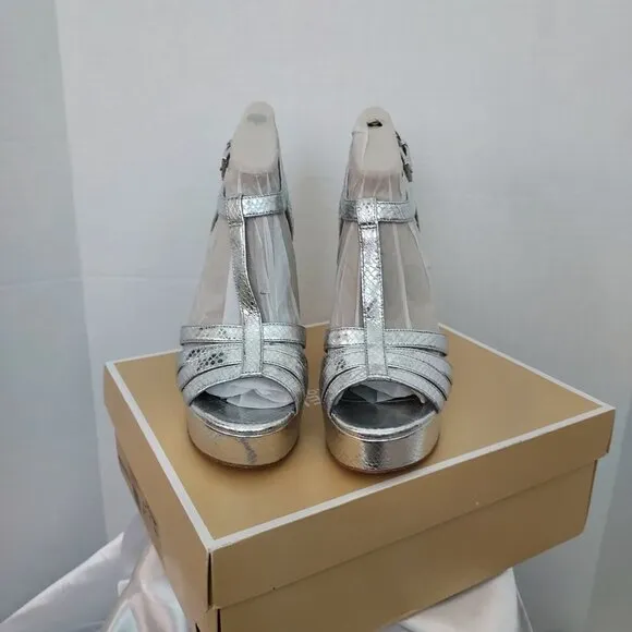 Michael Michael Kors  Catalina Silver Strappy Platform Sandals