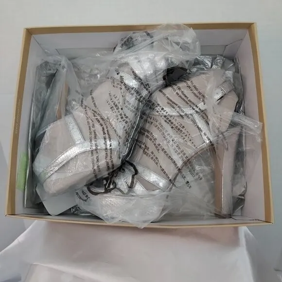 Michael Michael Kors  Catalina Silver Strappy Platform Sandals