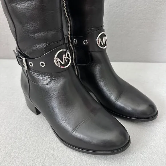 MICHAEL Michael Kors Women’s Heather Leather Almond Toe Tall Riding Boots Size 6
