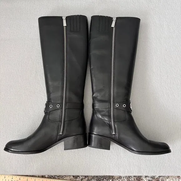 MICHAEL Michael Kors Women’s Heather Leather Almond Toe Tall Riding Boots Size 6