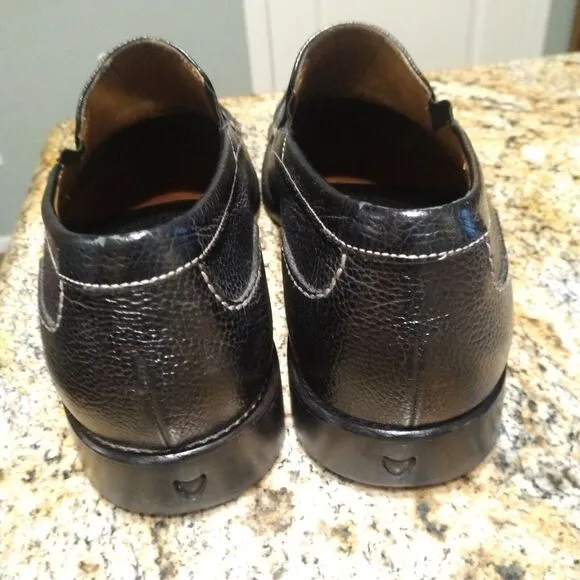 Michael Toschi Black Leather Slip On Loafer Shoes Carbonlite Men's Size 12 15328