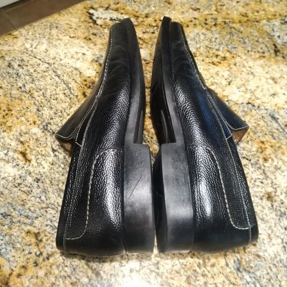 Michael Toschi Black Leather Slip On Loafer Shoes Carbonlite Men's Size 12 15328