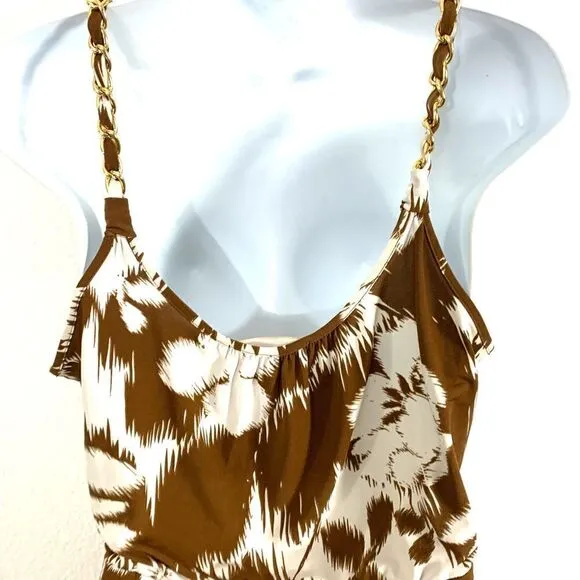 Micheal Kors Perfect Fall Brown &amp; White Dress. Size medium.