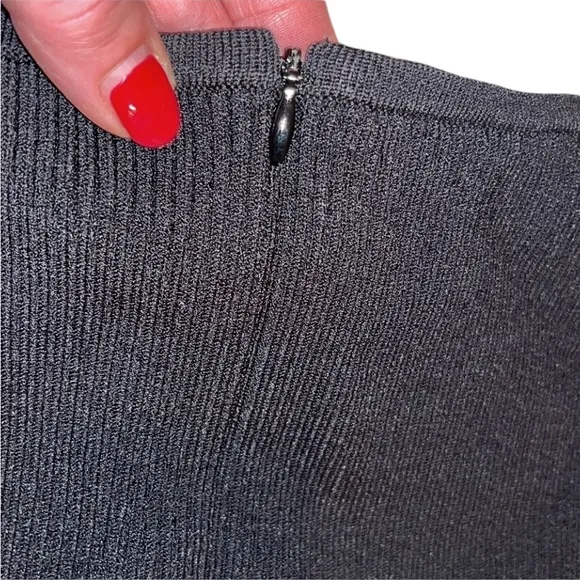 MICHEAL KORS size small black ribbed long sleeve sweater dress with cut outs