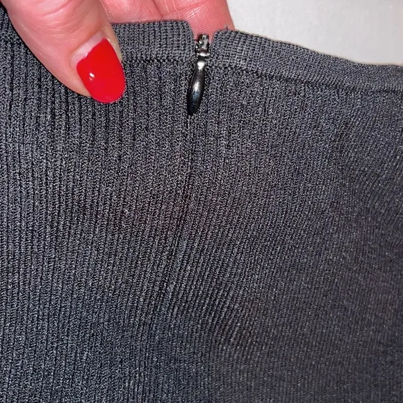 MICHEAL KORS size small black ribbed long sleeve sweater dress with cut outs