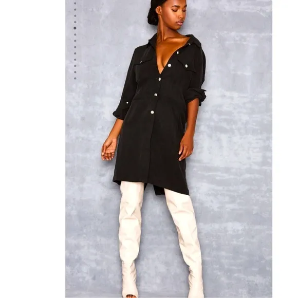 Mistress Rocks ‘Astonish’ Black Elongated Jacket Dress Size M NWT