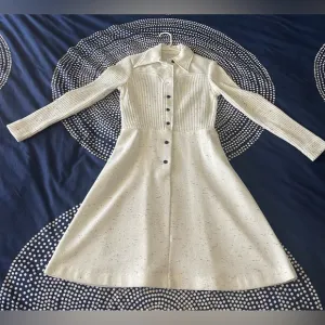 Mod Era Vintage 60’s/70’s Pointed Collar Button Down Dress Wmn Size Med