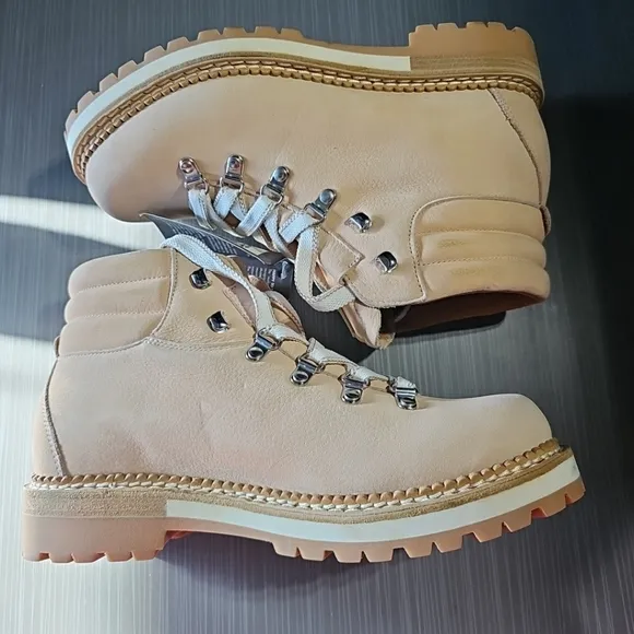 Montelliana 1965 Women's Marlena Beige Nubuck Combat Boots US 8.5  EUR 38.5 NWOB