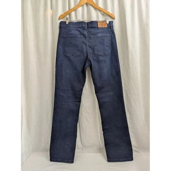Mott &amp; Bow women's W32 x L32 straight leg dark wash, 98% cotton jeans J9