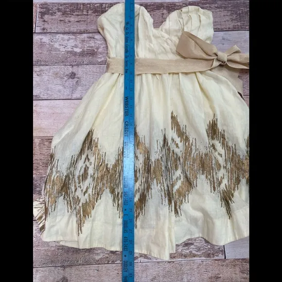 Moulinette Soeurs linen blend strapless‎ dress 0