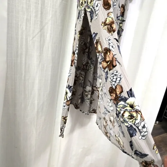 Natural Life Boho Long Maxi Floral Long Sleeve Shift Dress Womens Size XL