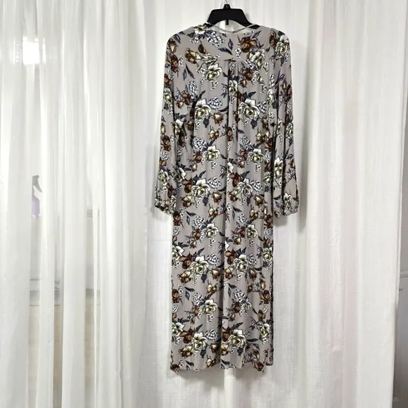 Natural Life Boho Long Maxi Floral Long Sleeve Shift Dress Womens Size XL