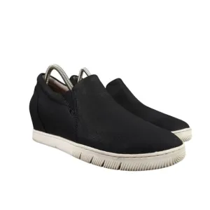 Naturalizer Shoes Womens 8.5 Fashion Sneakers Wedge Leather Black Slip On Kaya